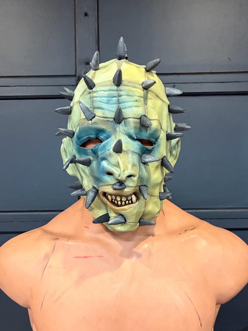 Vintage Hellraiser Pinhead Style Latex Horror Mask – Spiked Cenobite Halloween